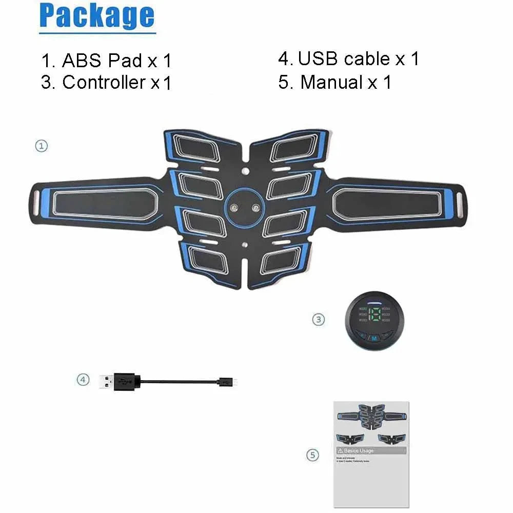 Appareil de massage EMS pour abdominaux, tonifiant et tonifiant les muscles abdominaux, ceinture de massage amincissante et de remise en forme, rechargeable.