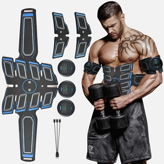 EMS Muscle Stimulator Abs Trainer Abdominal Muscle Toner Massage Toning Belt Body Slim Weight Loss Fitness Massager Rechargeable